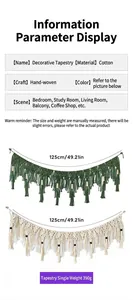 Detail eines böhmischen handgewebten Wandteppichs aus Baumwolle mit Fransen