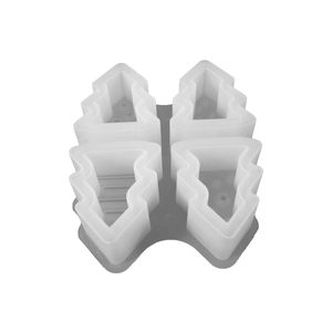 Stampo in silicone con 4 alberi di Natale per candele fai-da-te, resina e gesso