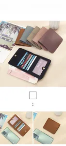 Internal layout of slim leather RFID wallet showing multiple card slots and ID window