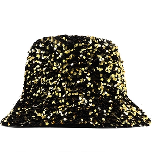 Chapeau Bob À Paillettes Mode Coton Étincelant Protection Solaire Fête Hip Hop Casquette De Pêcheur Hommes Femmes