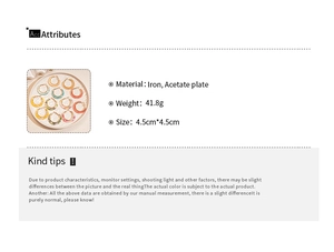 Detailed size chart and weight specifications for acetate C-shaped leopard hoop earrings