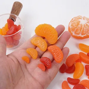 Realistische Künstliche Mandarinenscheiben PVC Fruchtmodell DIY Handwerk Fotografie Requisiten Dekoration