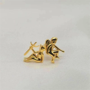 925 Sterling Silver Angel And Demon Stud Earrings For Men Women Fashion Creative Humanoid Ear Jewelry Polished Electroplated Finish