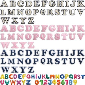 Mini Embroidery Letter Number Patches Polyester Iron On Appliques For DIY Clothing Bag Decoration Colorful Small Alphabet