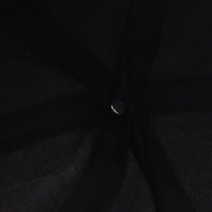 Detailed interior of washed cotton baseball cap showing reinforced seams and metal rivet
