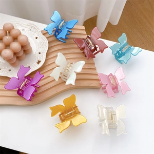 Butterfly Hair Claw Clip Shiny Acetate Elegant Shark Clip For Women Anti-Slip Strong Hold Hair Accessories
