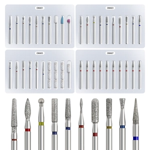 Professional 10pcs Diamond Nail Drill Bits Set Stainless Steel Cuticle Remover Bits For Electric Manicure Pedicure Tools