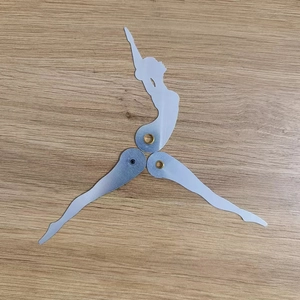 Aiguilles d'horloge ballerine créatives en métal argenté brossé pour horloges murales