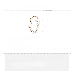 Detail showing 18k gold plated tiger eye and pearl long necklace with material specs