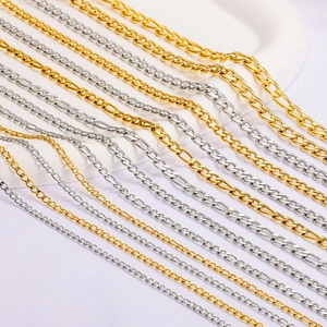 Chaînes À Mailles Figaro Et Cubaines En Acier Inoxydable Pour Bijoux DIY Accessoires Colliers Bracelets Hip Hop