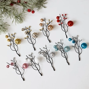 Artificial Christmas Berry Picks Glitter Foam Branches Festive Wreath Decor DIY Flower Arrangements Holiday Ornament