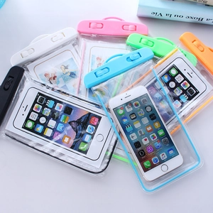 Waterproof luminous phone pouch with transparent PVC touch screen window in multiple colors