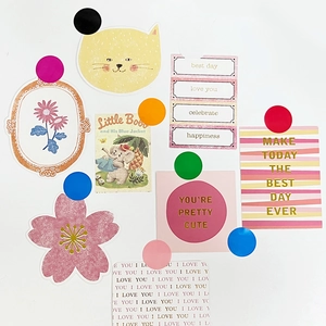 Colorful circular paper label stickers for organization and sealing on white background