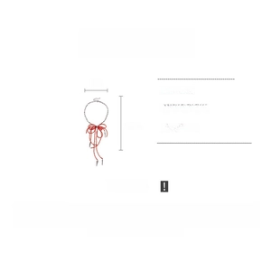 Detailed size specifications for the red crystal bow necklace with copper components