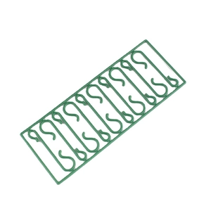 Ganchos de plástico verde en forma de S para adornos de árboles de Navidad, pack de 10