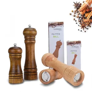 Manual Pepper Mill Wood Grinder Ceramic Core Adjustable Coarseness Spice Seasoning Shaker Kitchen Accessory