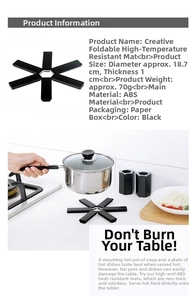 Foldable heat-resistant ABS trivet with hexagonal star design and 18.7cm diameter size
