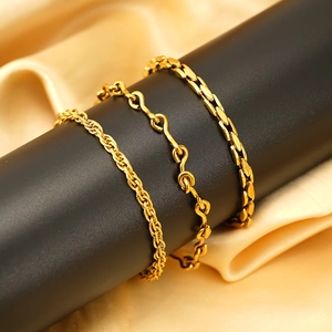 Gold Plated 304 Stainless Steel Anklet Geometric Adjustable Minimalist Fashion Body Jewelry For Women
