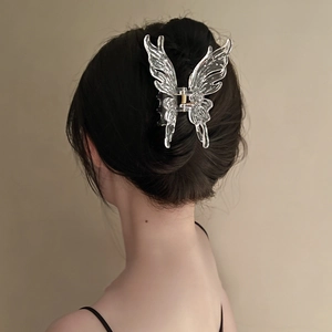 Vlinder Haarklem Transparant Acryl Groot Antislip Haarspelden Elegant Haaraccessoires Voor Vrouwen Koreaanse Stijl