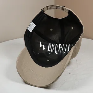 Detail of Ahsoka Tano khaki cotton cap showing internal lining and adjustable metal buckle