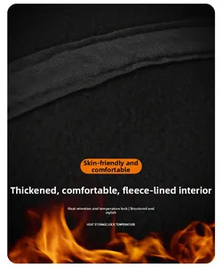 Detail of thick thermal fleece lining showing heat storage for winter baseball cap