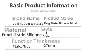 Technical drawing of 27mm thick dog-shaped silicone tray mold for resin DIY crafts