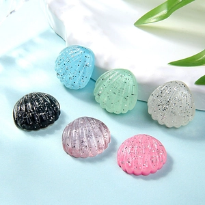 Sparkly resin sea shells in multiple colors for DIY phone cases and hair accessories