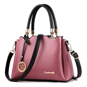 Women Handbag PU Leather Top Handle Crossbody Shoulder Bag Solid Color Retro Structured Satchel For Daily Commute