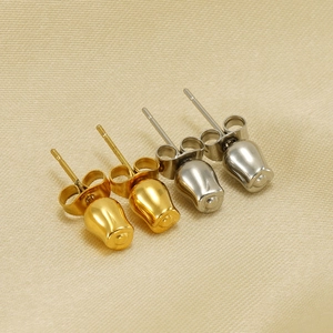 Elegante Tulpen-Ohrstecker aus Edelstahl in poliertem Gold- und Silber-Finish