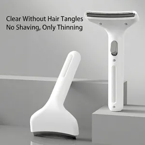 Pet De-shedding Comb With Stainless Steel Arc Blade One-Button Self-Cleaning Grooming Thinning Tool For Cats And Dogs