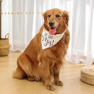Dog Bandana Polyester Triangle Scarf Wedding Engagement Proposal Party Dress Up Accessories For Medium Large Dogs