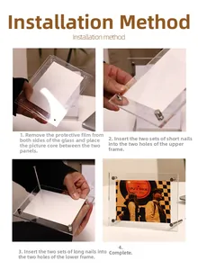 Step-by-step guide for assembling a double-sided acrylic photo frame with metal screws