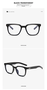 Macro view of black square sunglasses with metallic cross star detail on the frame corner