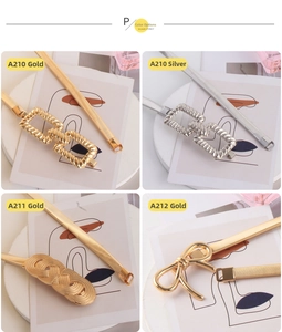 Various buckle designs for women's elastic gold and silver metal chain waist belts