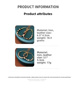 Détails de taille et poids pour boucles d'oreilles créoles en cuir léopard