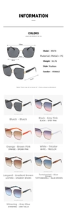 Detailed dimensions and product specifications for stylish cat-eye sunglasses with UV protection