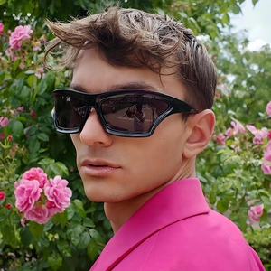 Fashion Wrap Around Sunglasses UV400 Protection PC Frame AC Lens Y2K Futuristic Cyberpunk Eyewear For Driving Sports Unisex