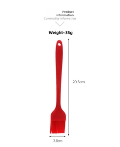 Silicone oil brush specifications showing 20.5cm length and 3.8cm width dimensions
