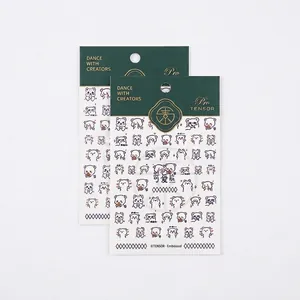 Cute 3D bear nail art stickers with various poses and adhesive backing, model TS-1626