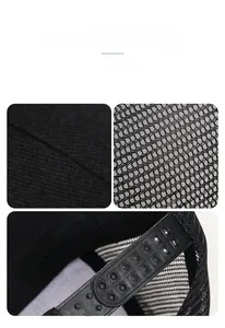 Detail der schwarzen Mesh-Baseballkappe mit atmungsaktivem Stoff und Snapback-Verschluss