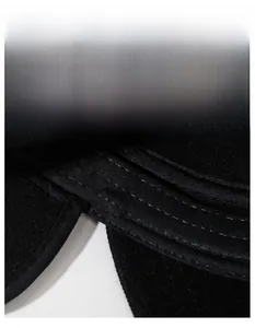 Detail of wide moisture-wicking sweatband inside a thermal black flat cap for men