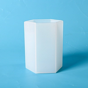 Translucent hexagonal silicone mold for DIY resin candles and cylindrical pen holders