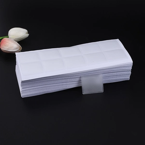 Self-adhesive transparent jewelry backing pads for necklace display cards in bulk stack