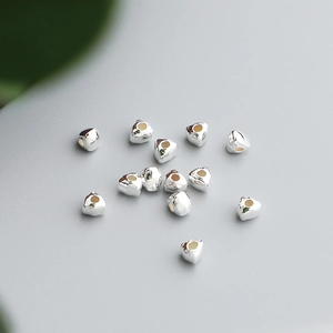 S925 sterling silver geometric triangle spacer beads for DIY jewelry making