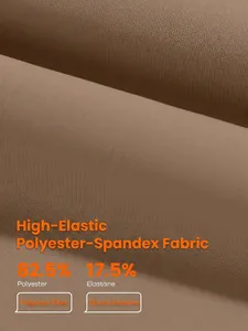 Pantalon de yoga marron café haute élasticité en mélange de polyester avec taille haute