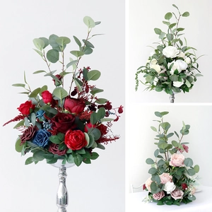 Artificial floral centerpiece balls with roses and eucalyptus for wedding decor