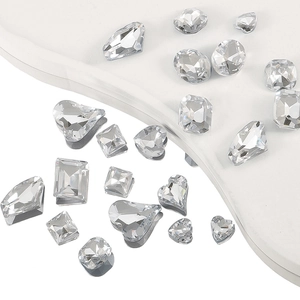 Clear Crystal Glass Rhinestones Pointed Back Irregular Shapes Heart Square Gems For Nail Art Jewelry Making DIY Crafts
