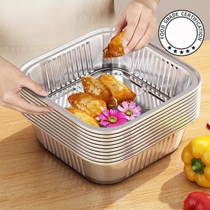 Air Fryer Disposable Aluminum Foil Liners Square Thickened Heat Resistant Non-stick Baking Accessory For Oven BBQ Kitchen