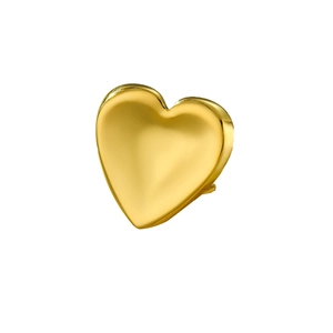 Polished 18K gold heart-shaped open ring made of durable minimalist titanium steel
