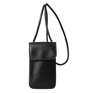 Classic black leather square crossbody bag with sleek shoulder strap for women